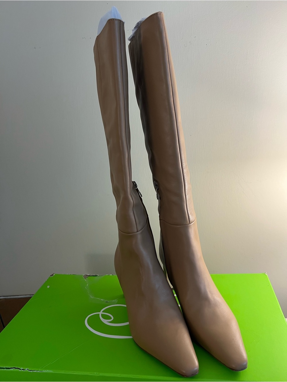 Sam Edelman Sylvia Women's Tall Knee Boots Luxe-Tan Leather Size9 Runs S size up